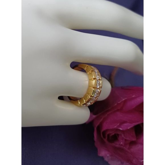 Swarovski Elements - Size 8.75 - Gold tone ring as pictured - Picture 3 of 6